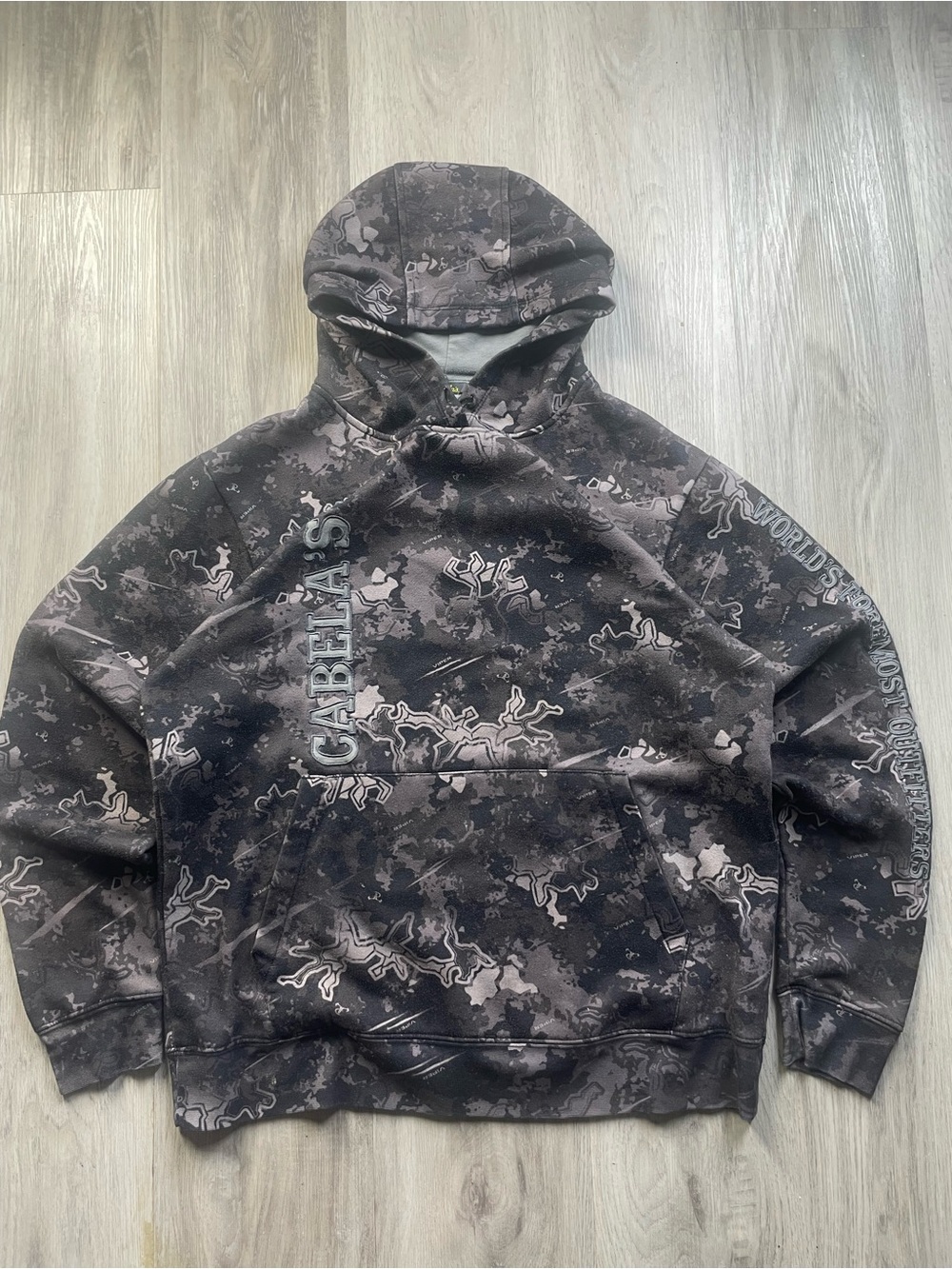 Cabela's Men's Black & Gray Camo Hooded Pullover